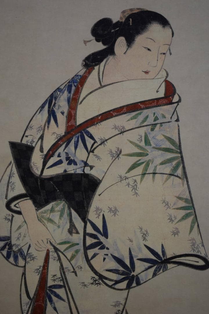 複製/宮川長春/立美人図/工芸/布袋屋掛軸HG-9