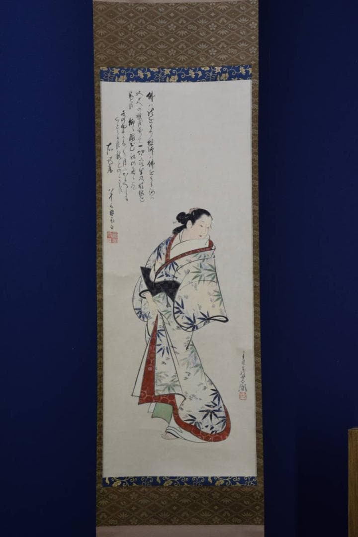 複製/宮川長春/立美人図/工芸/布袋屋掛軸HG-9