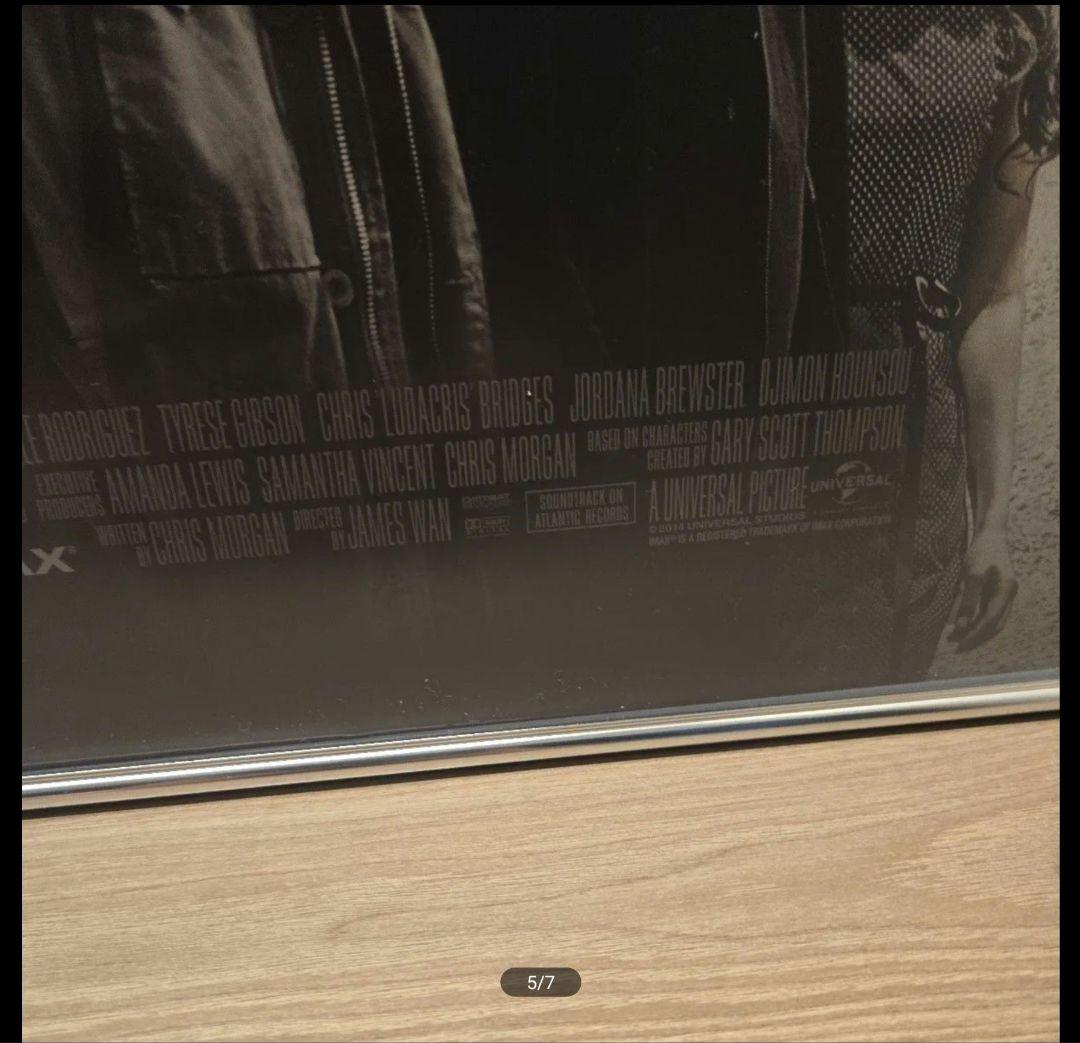 Fast Furious 7 映画 27x40 ワンシートポスター+額縁付き