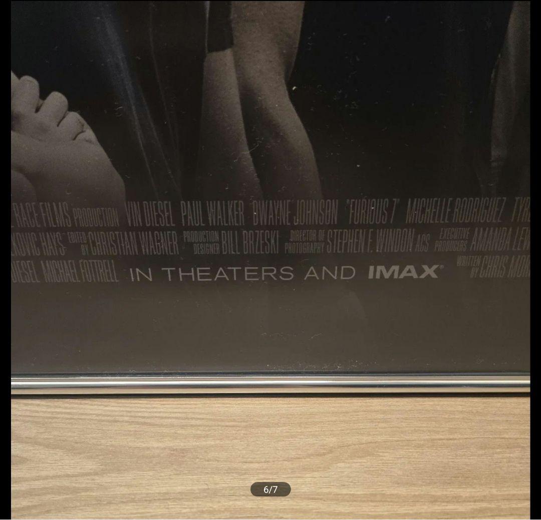 Fast Furious 7 映画 27x40 ワンシートポスター+額縁付き