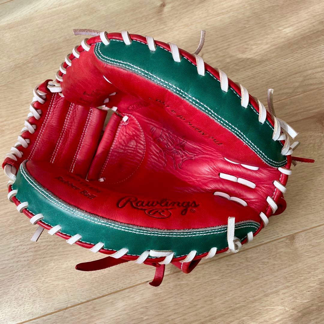 Rawlings ローリングス 軟式 キャッチャーミット　赤　緑