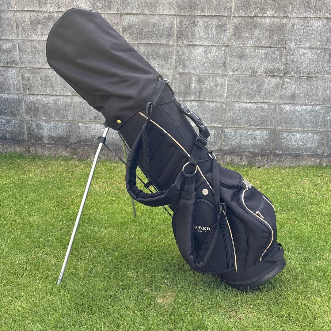 希少☆ バーバリー BURBERRY キャディバッグ ゴルフ 黒 ノバチェック