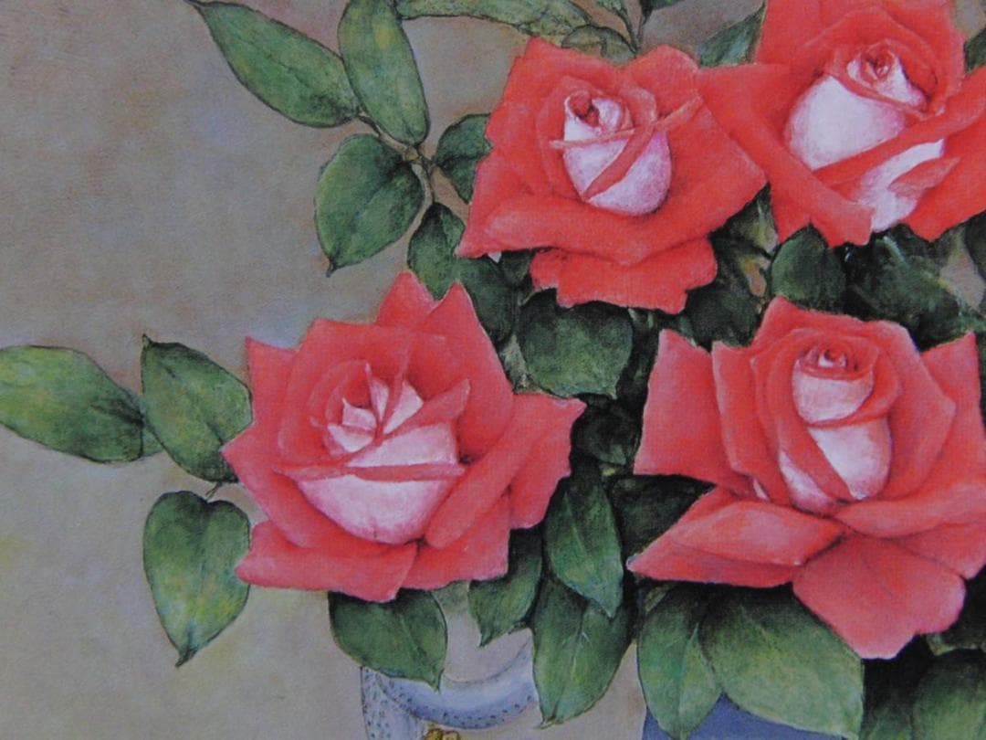 戸嶋但、【Love】、希少な画集画、新品高級額・額装付、状態良好