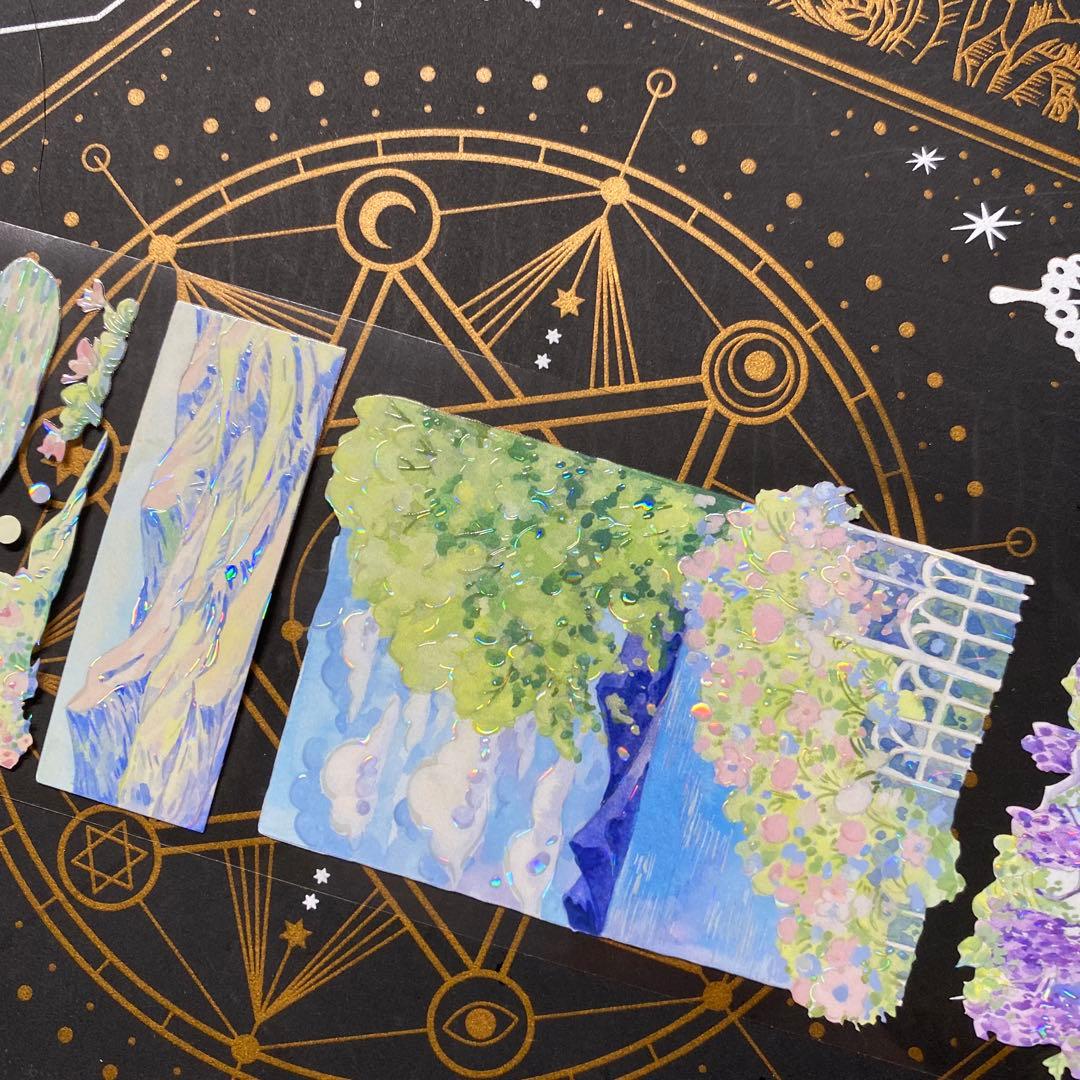 【9263】海外　マステ　中古巻　貝殻光マスキングテープ　四季　装飾系