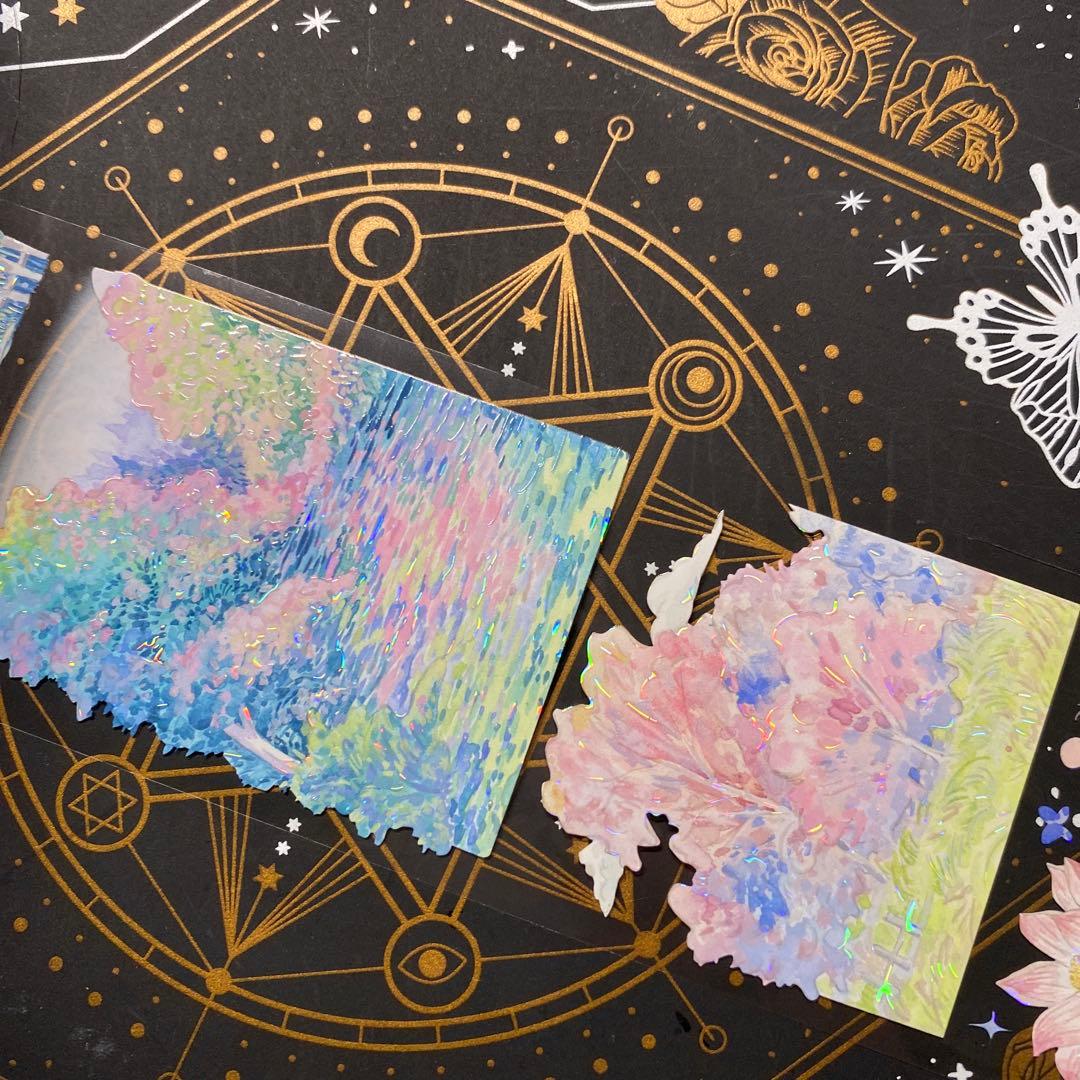 【9263】海外　マステ　中古巻　貝殻光マスキングテープ　四季　装飾系