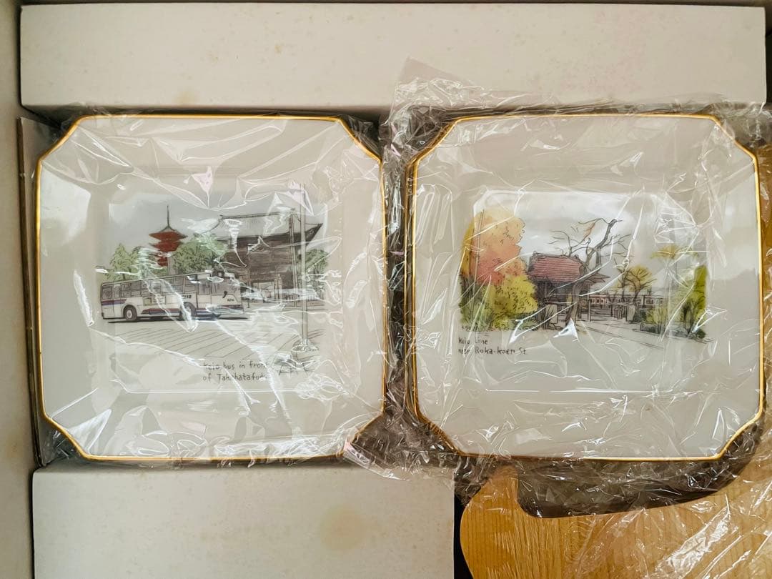 ６枚セット　絵皿　京王電鉄　京王線　電車　電鉄　鉄道　東京　風景　磯田和一