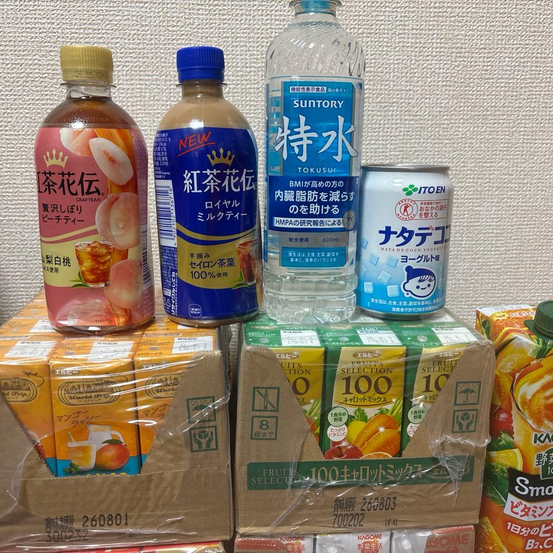 オロナミンC、野菜生活100.紅茶花伝、特水、スムージー、ラッシー、コーヒーなど