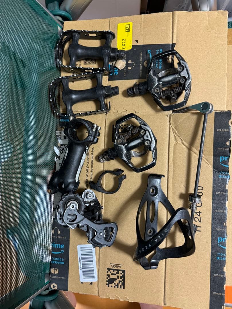 ロードバイク　コンポーネントセット ハンドルバー・クランク・ペダルディレイラー類