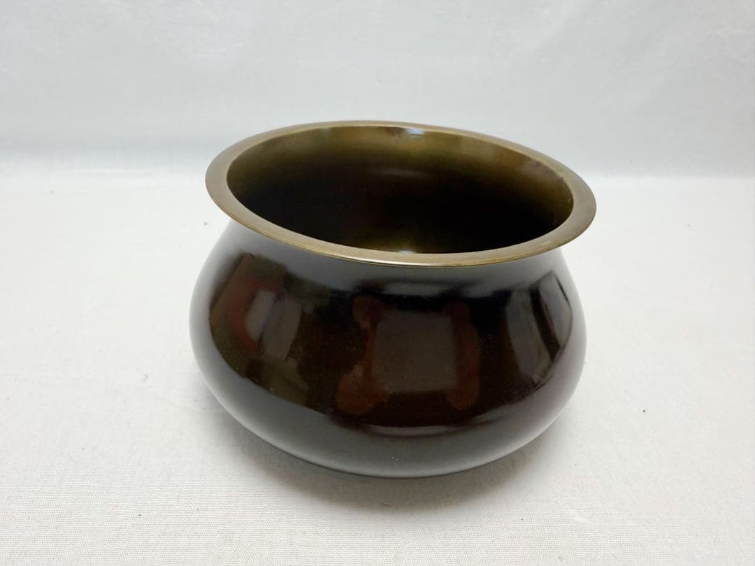 ほぼ未使用 茶道具 中川浄益造 唐銅 建水 净益 刻印