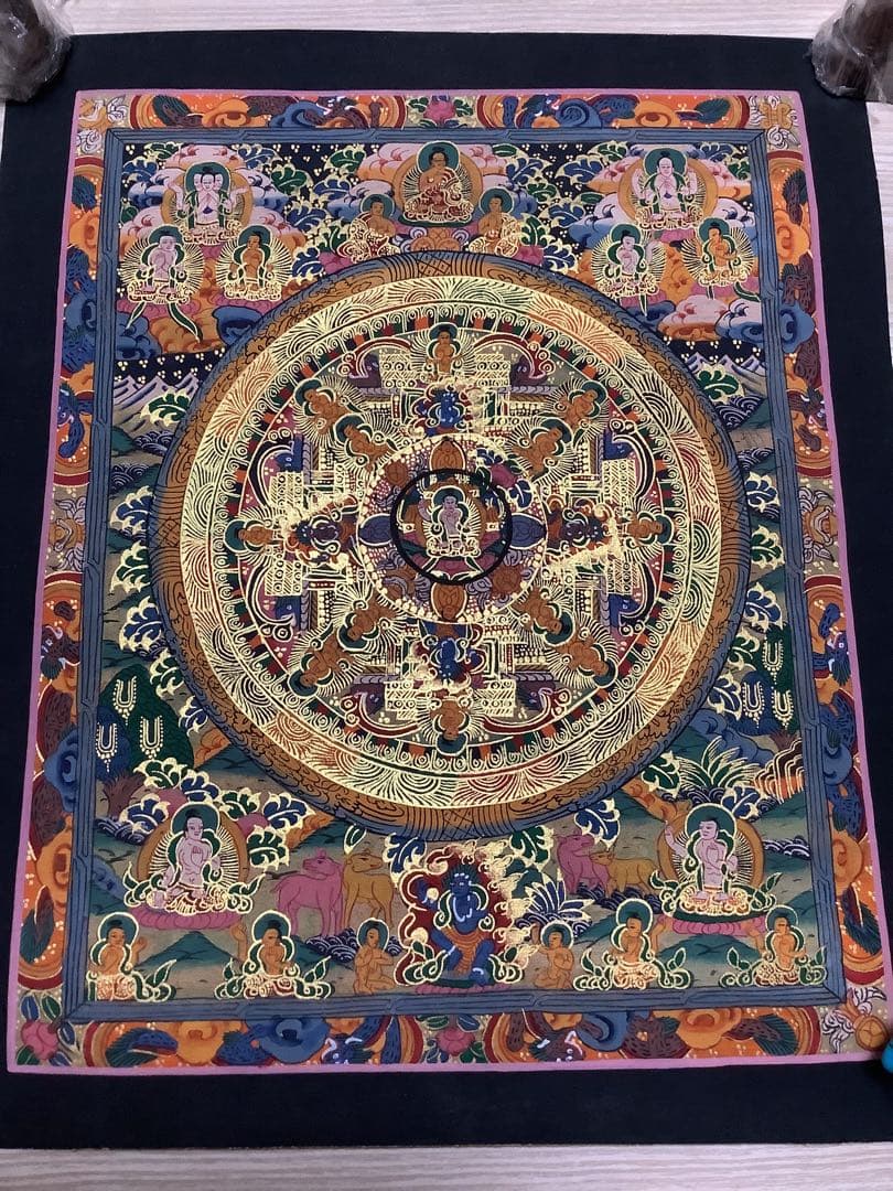 《 チベット密教　新品　1点物 》 手描き　曼荼羅　仏陀　釈迦　仏画　仏教　f3