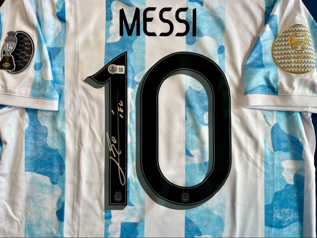 リオネル・メッシ 直筆サイン入り アルゼンチン代表 ユニフォーム
