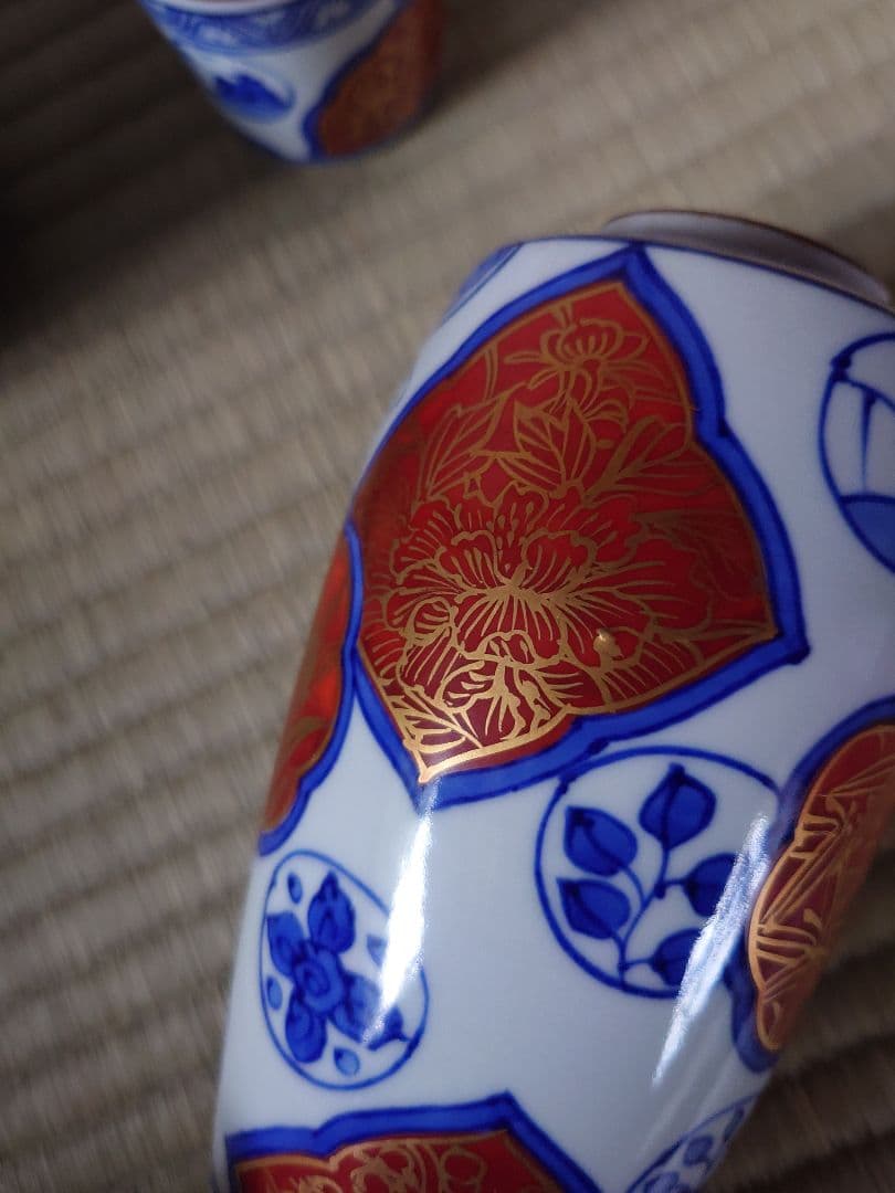 【値下げしました】染金襴手皆具　龍岳造