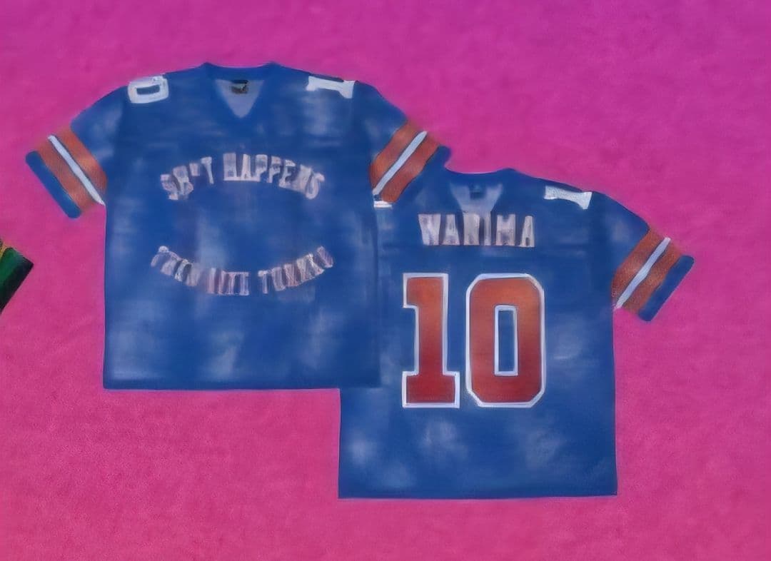 WANIMA フットボールシャツ ブルー 青 L/XL