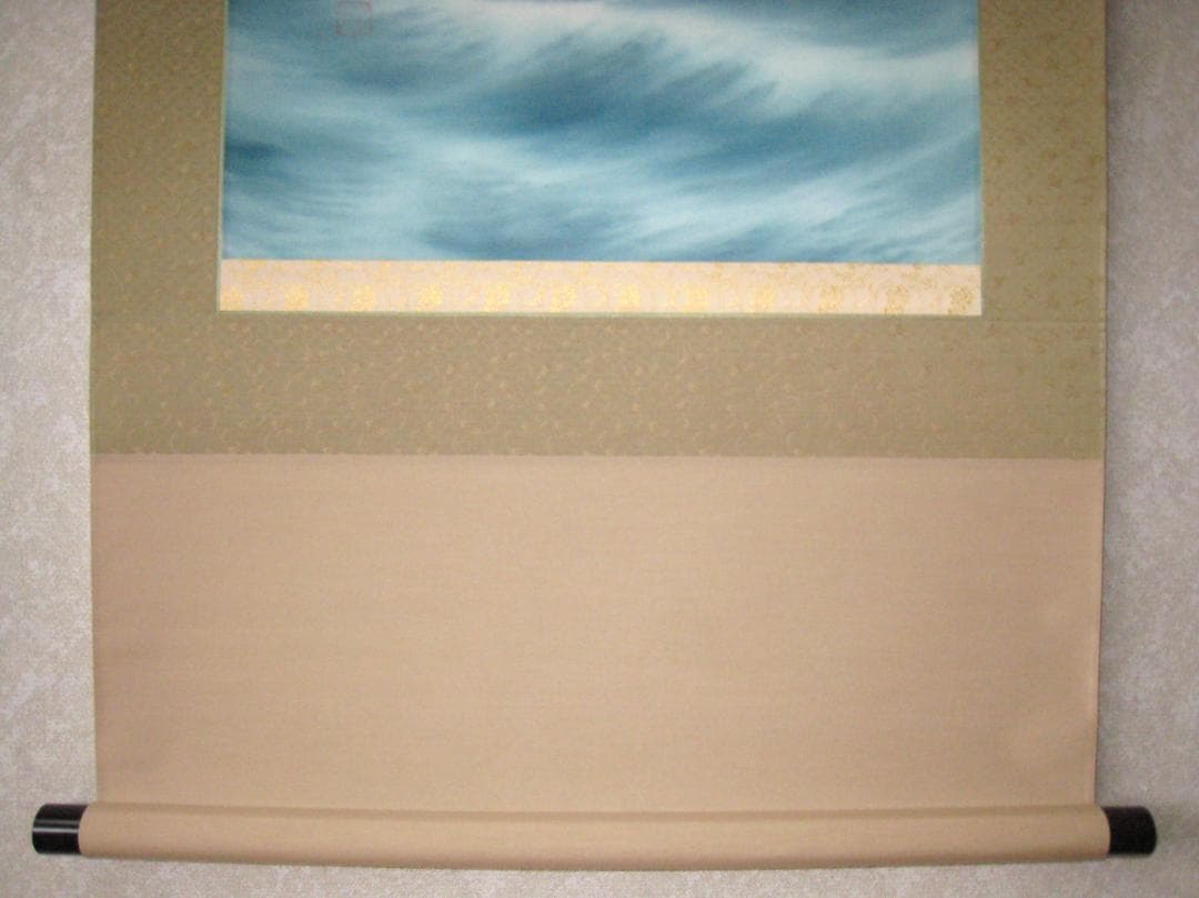 ゼ*店様 【特価掛け軸】彩色山水(夏の海の風景)◆田中祥堂 (真筆・新品)共箱・