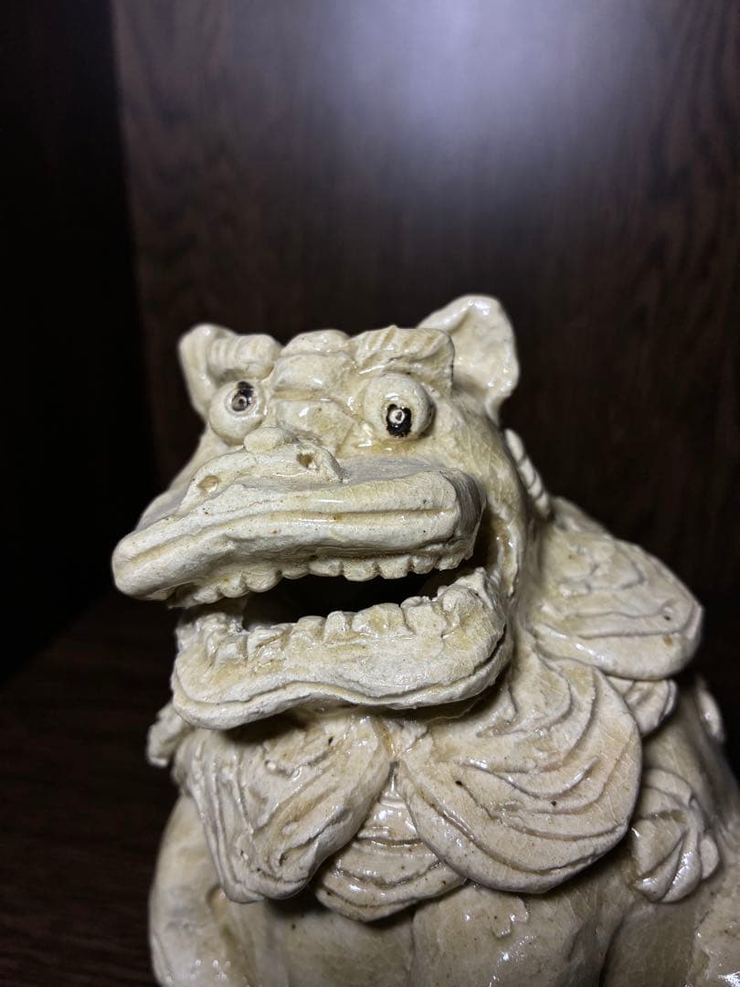 狛犬 陶器の置物 陶製狛犬