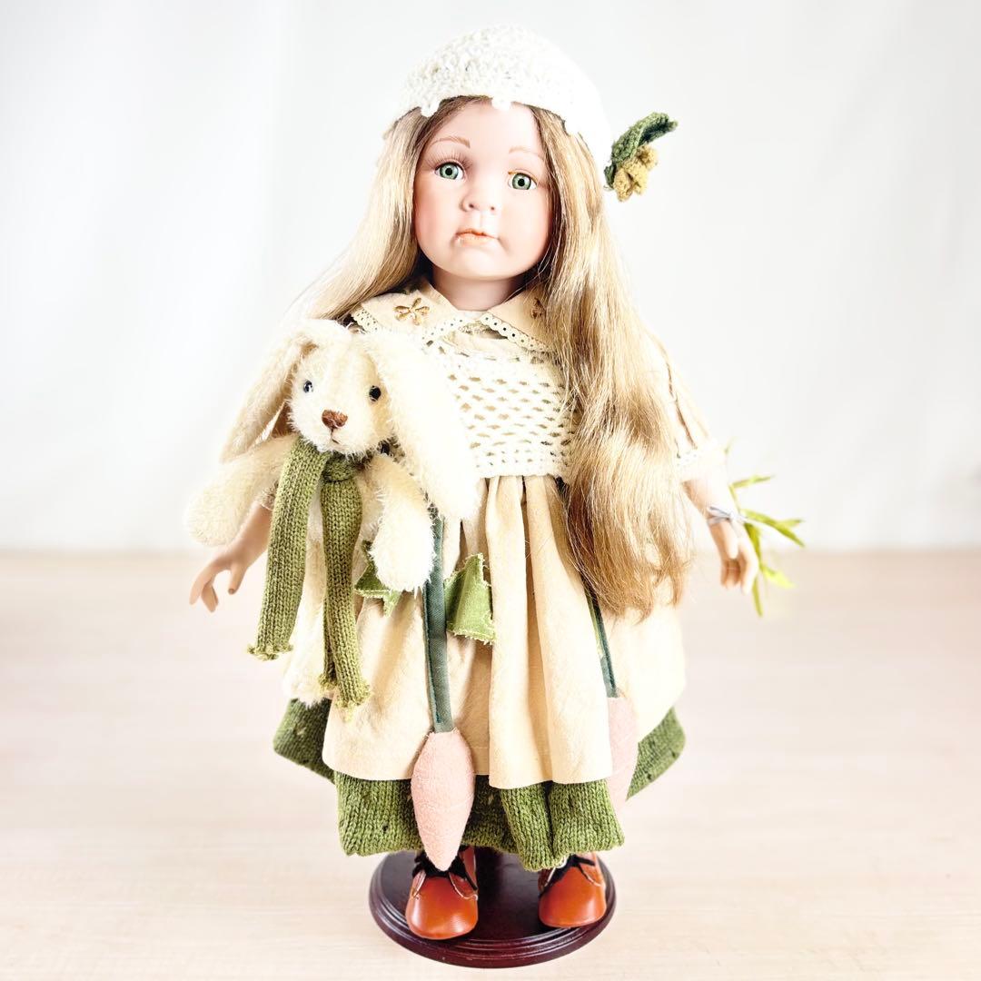 ビスクドール 身長約46cm うさぎを持った女の子