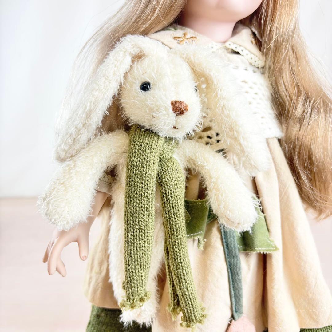 ビスクドール 身長約46cm うさぎを持った女の子