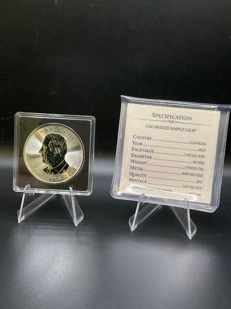 【ラスト】2025年カナダ ステンドグラス風 フェアリー1オンス カラー銀貨