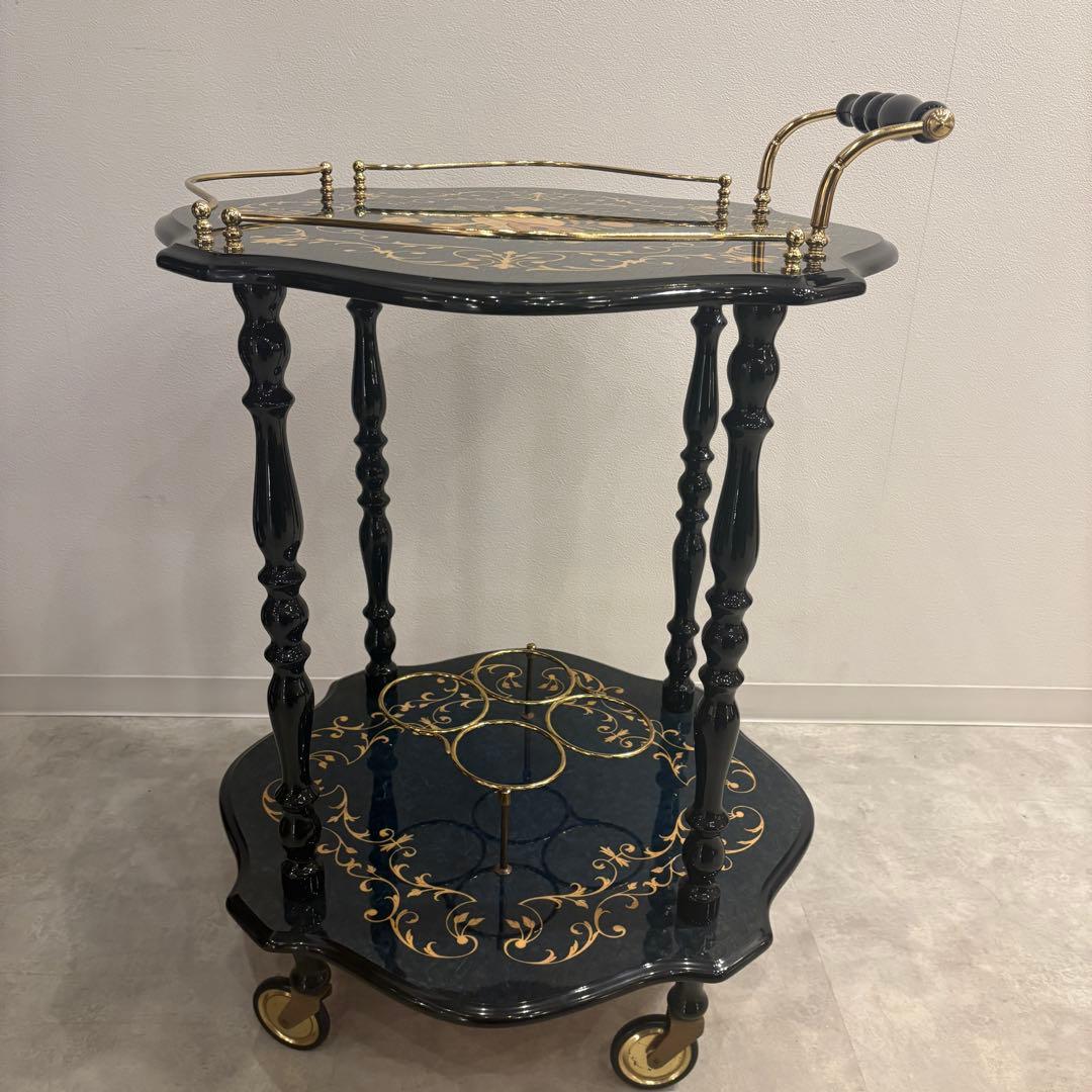 demain キッチンワゴン　象嵌細工　サイドテーブル　イタリア製