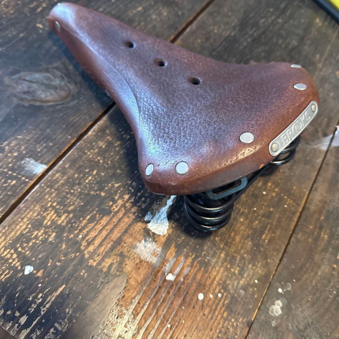 BROOKS レザーサドル ダブルスプリング ブラウン