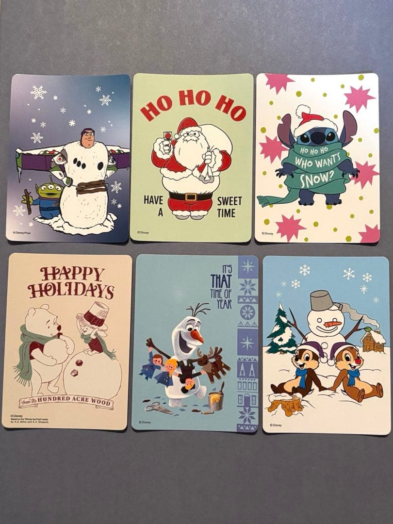 ディズニーストア じゃんけんカード 冬 クリスマス 6枚セット
