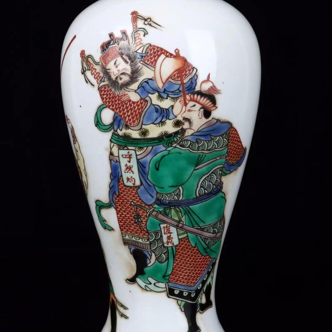 中国古美術✦清康熙紋 粉彩 人物故事紋瓶セット✦置物・花瓶・文房具・陶芸・観賞瓶