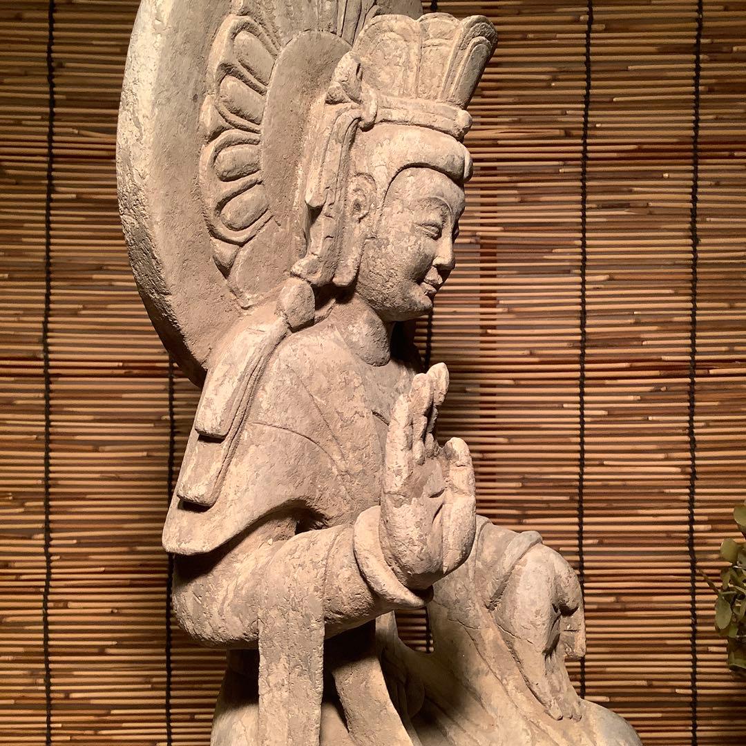 こたさん♪様売約keep…中国北魏・景明元年「石造・如来像」北斎・北魏様式