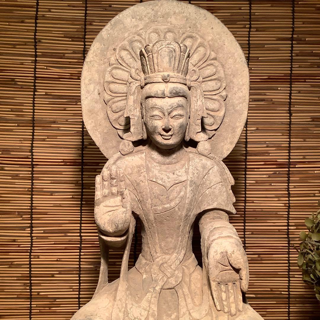 こたさん♪様売約keep…中国北魏・景明元年「石造・如来像」北斎・北魏様式