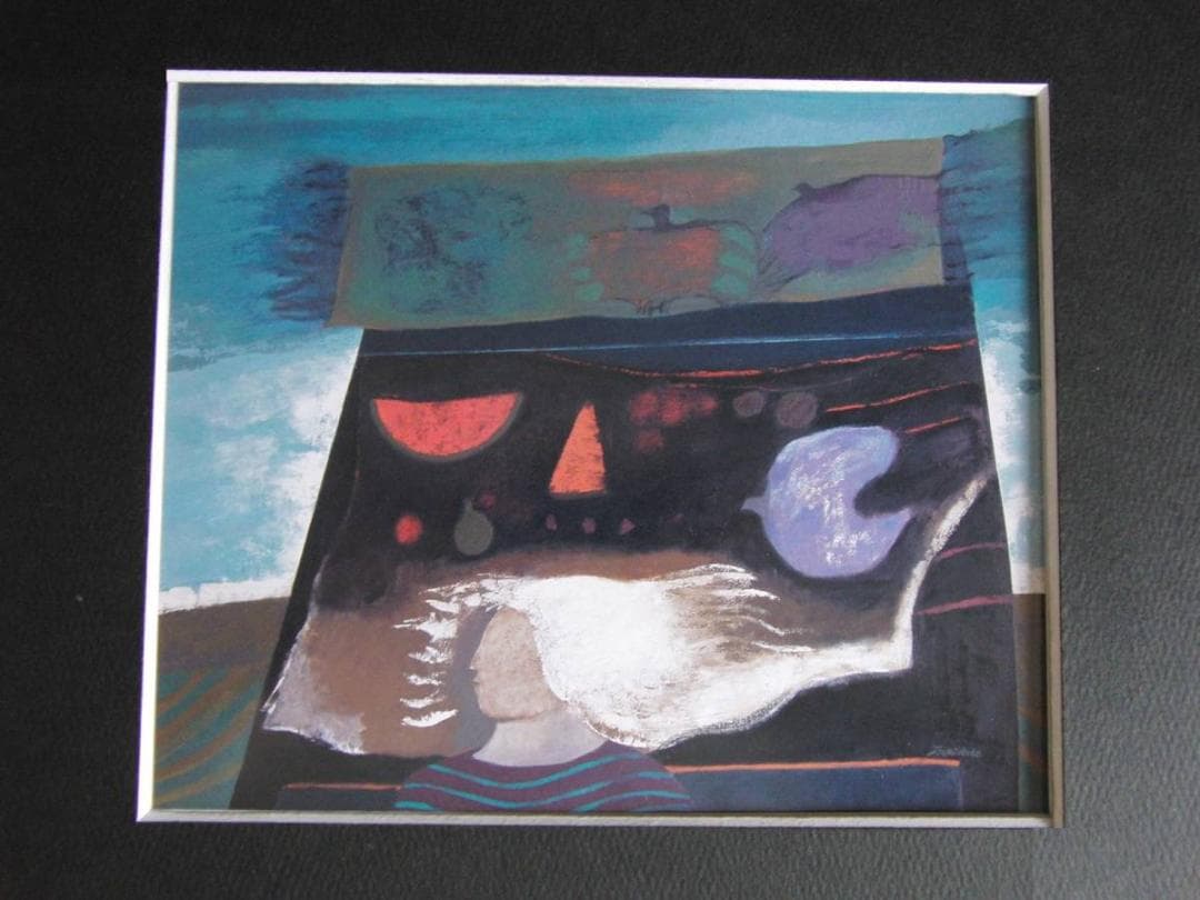 月舘れい、【大きい黒いテーブル】、希少な額装用画集より