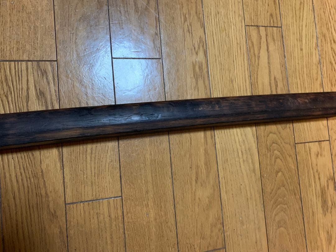 【希少】珍品　巌流決闘　古木刀 （宮本武蔵使用の櫂形木刀を模したもの）刻印付