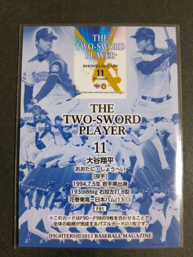 BBM2013 ファイターズリミ　大谷翔平選手　パズルカード9枚セット