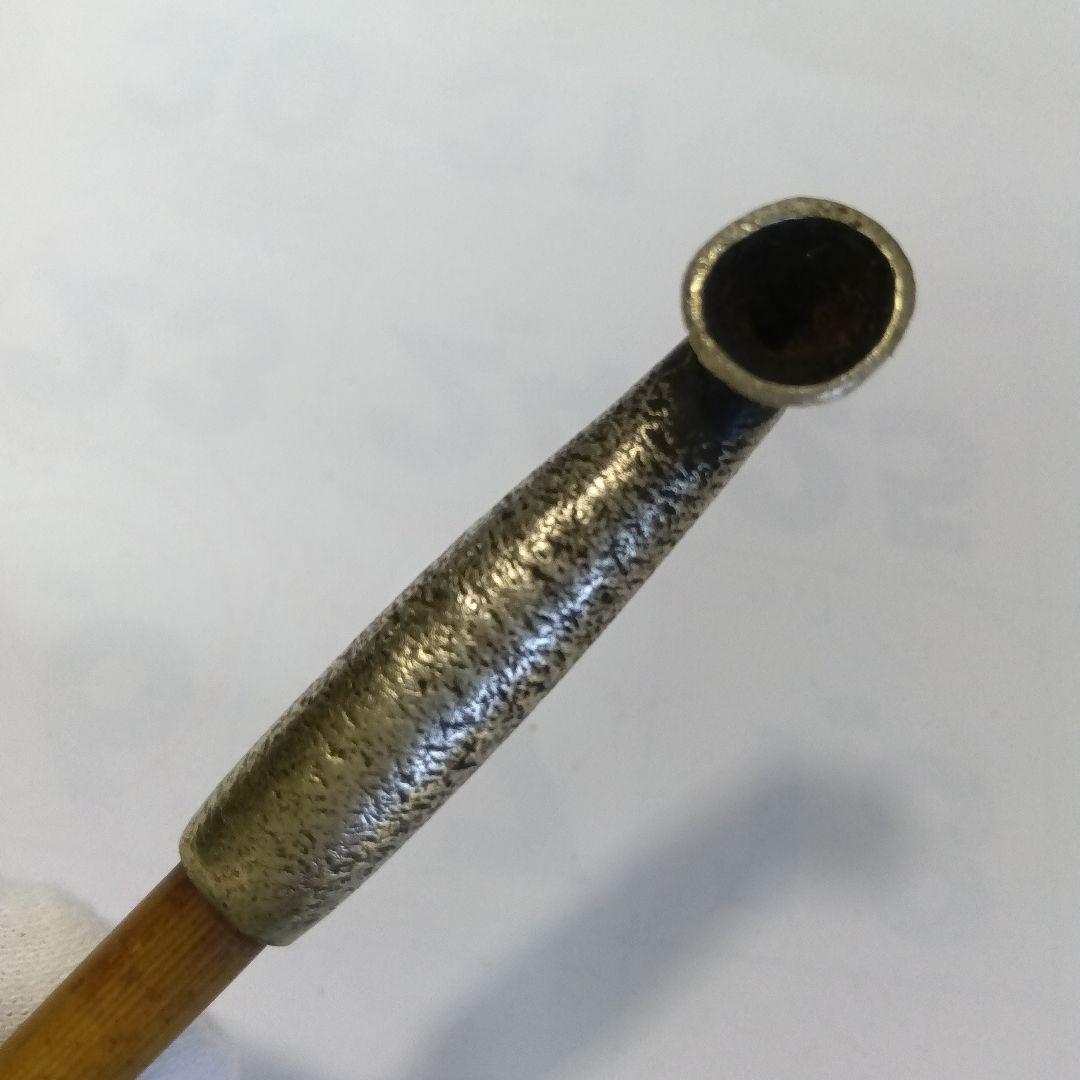 「アンティーク　レトロ」古美術 骨董（村田・保証）刻印 煙管 18㎝