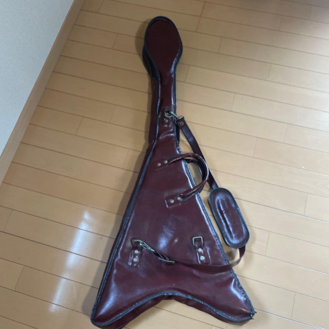 フライングV ケース付き　変形 エレキギター ビンテージホワイト