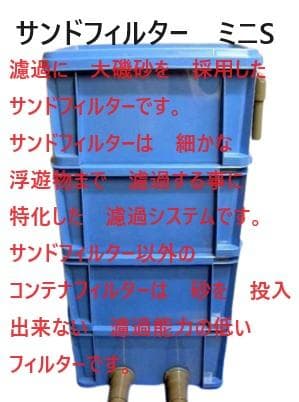 ウォータークリーナー大きな亀対応　サンドフィルター　ミニS　濾過砂　モーター付き