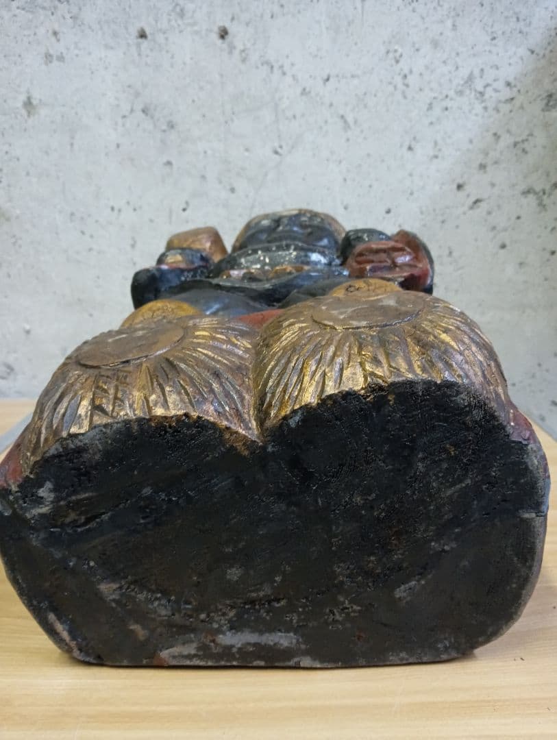 蔵出し 螺鈿細工 木彫 七福神 大黒天 置物 魔除け 厄除け 縁起物