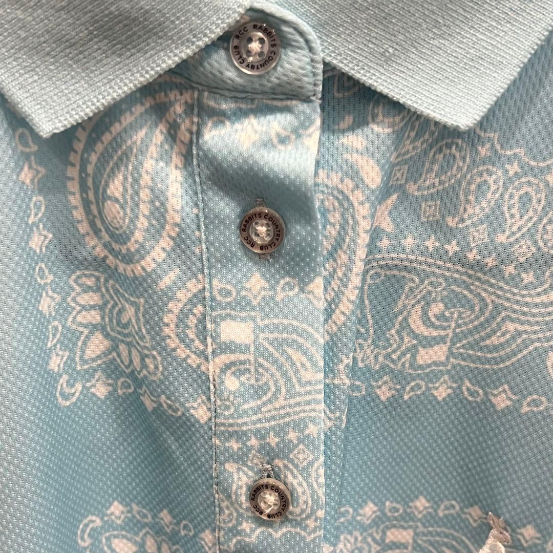 【レア】#FR2 GOLF ゴルフ ポロシャツ 水色 ロゴ Mサイズ