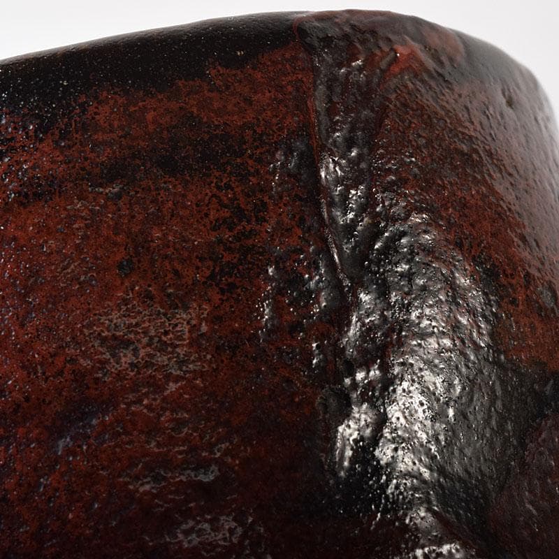 Gojyo 茶道具　楽吉左衛門作　黒楽筒茶碗　仕覆付　共箱　M　R8725