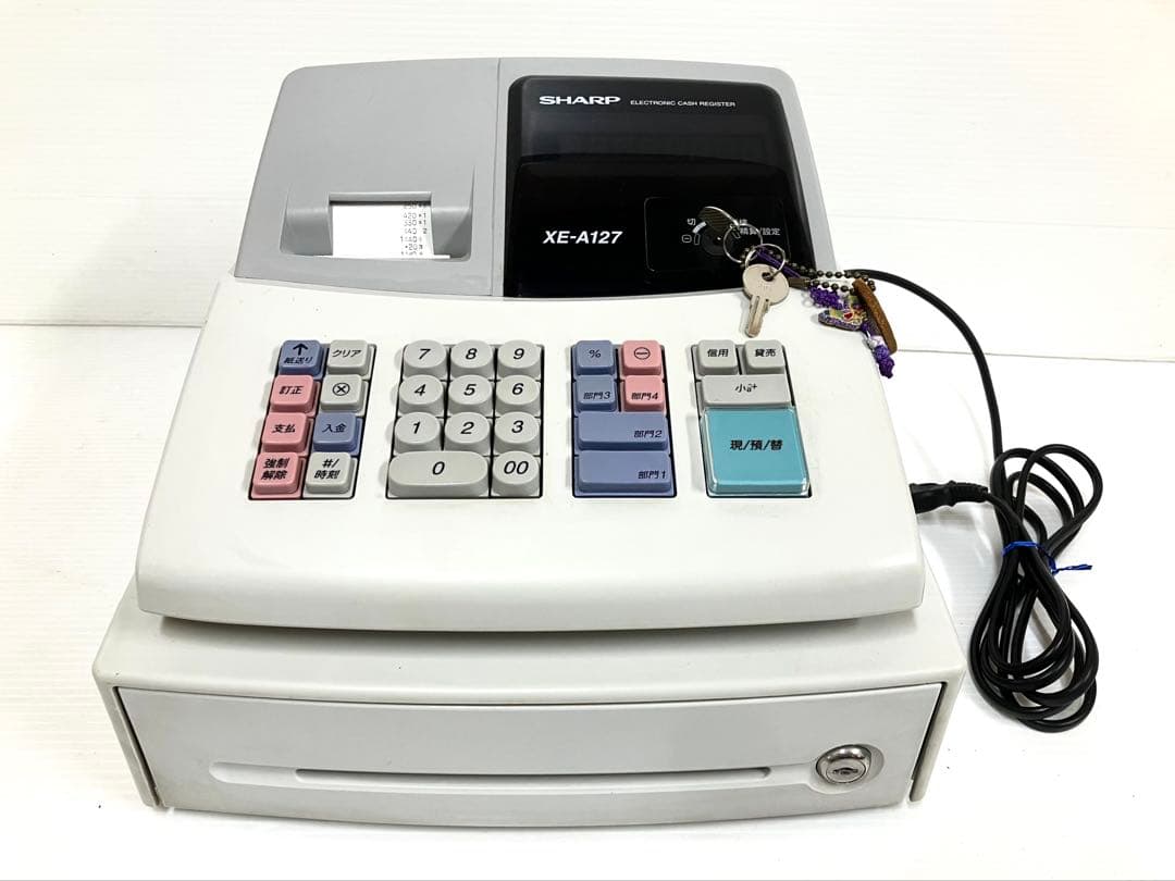 SHARP シャープ◆電子レジスタ XE-A127 取説／未使用ロール紙 9巻付