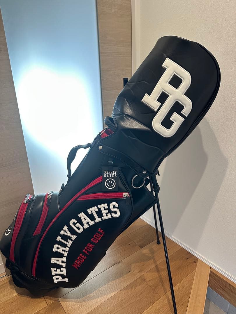 PEARLY GATES キャディバッグ 黒/赤