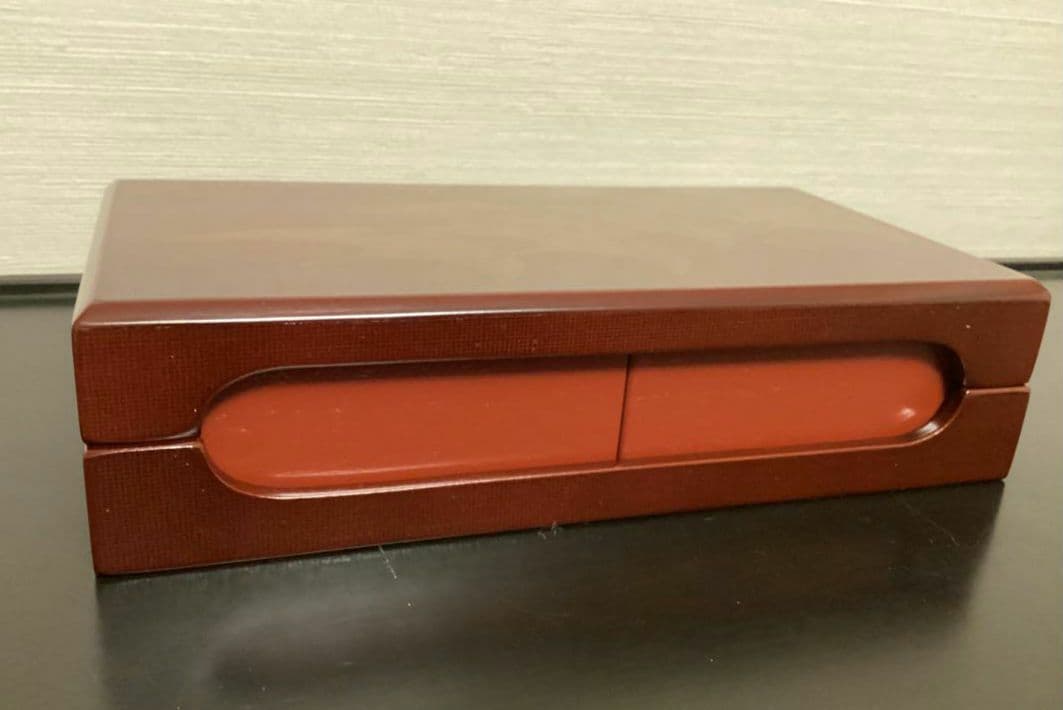 象彦漆器 四方盆　菓子器 四角形 濃い赤色