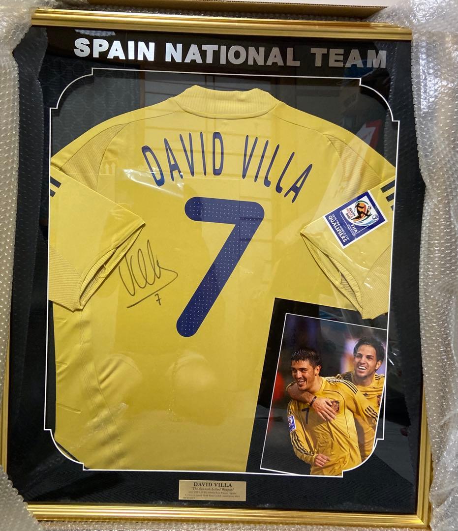ダビド・ビジャ直筆サイン入り選手支給品ユニフォーム