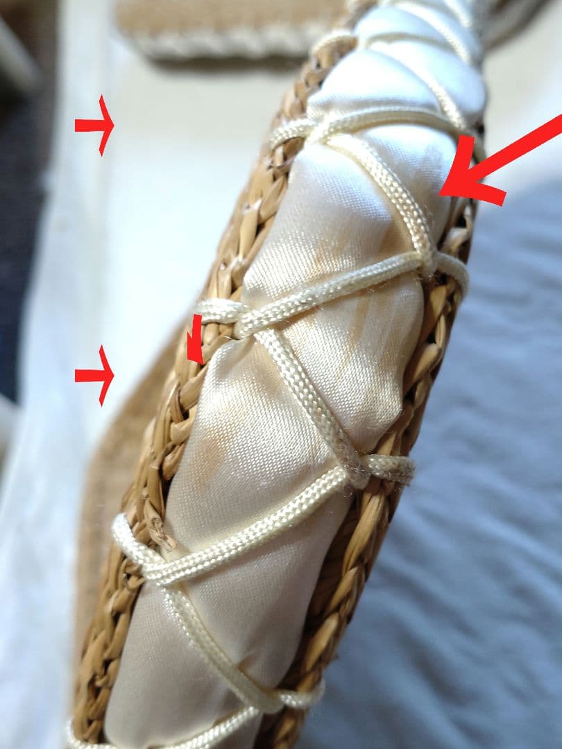 天然素材 座布団 い草？ クッション 3枚 昭和レトロ 古民家