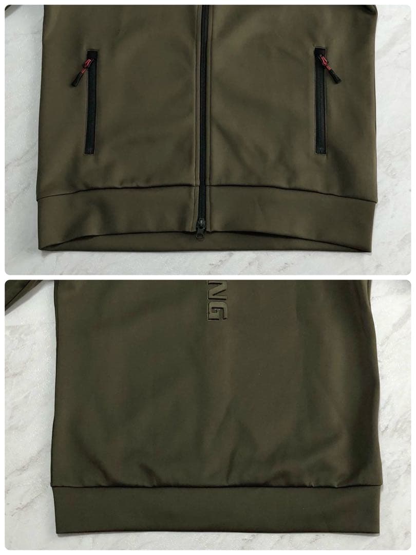 【未使用級】BRIEFING 3D LOGO PARKA ジッパー オリーブ L