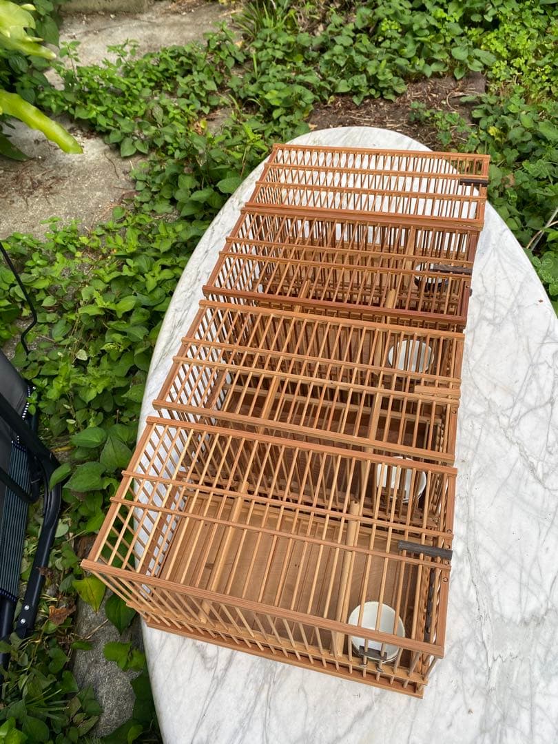 竹製鳥メジロ籠4個セット