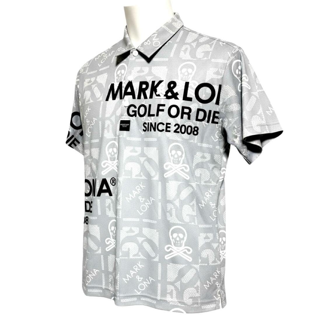 極美品！ 国内正規品！MARK&LONA ゴルフシャツ L〜XL スカル　総柄