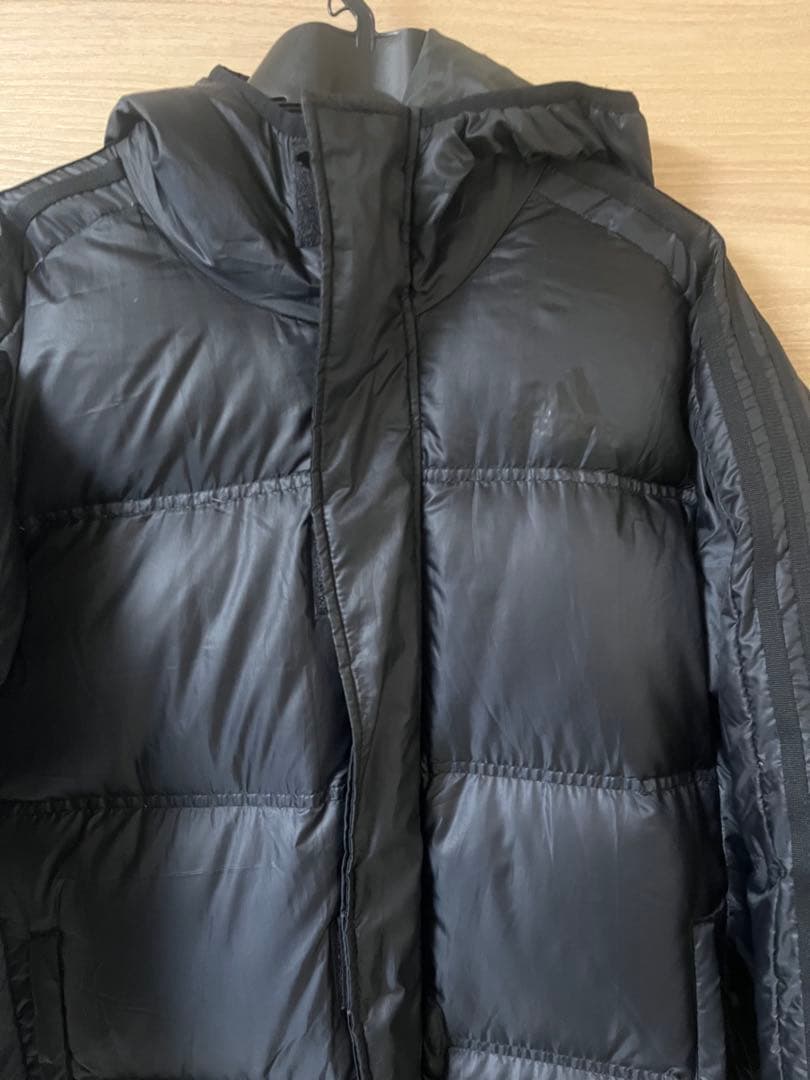 アディダス ベンチコート Mブラック ダウン ロング丈 フーディー