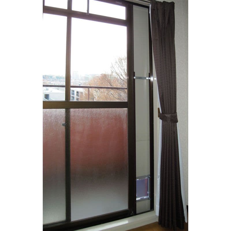 国産工事不要サッシ取付用パネルキャットドアSブラウン