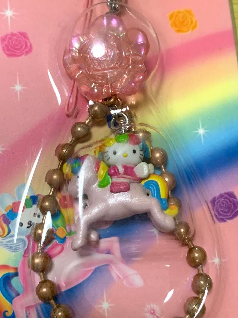 サンリオハローキティ・ウィングピースストラップ・女神・ユニコーン・レインボー