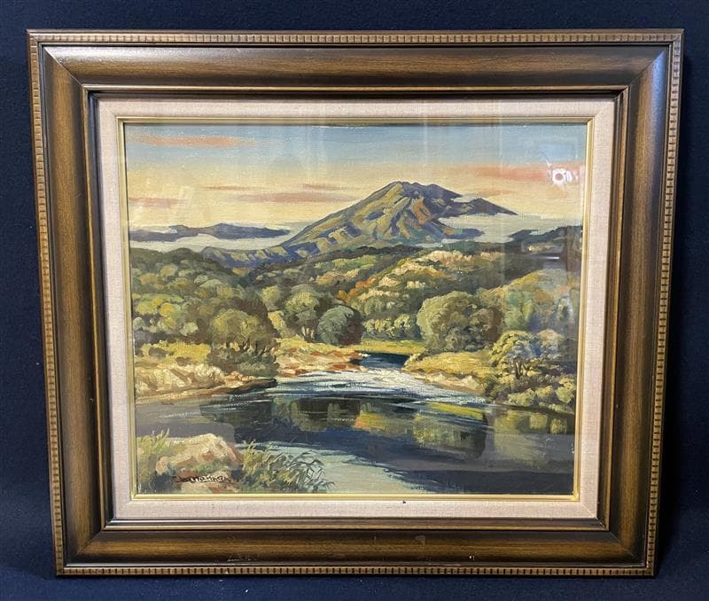 「真作」篠原薫　風景画　油彩画　額装　サイン有り　F8号