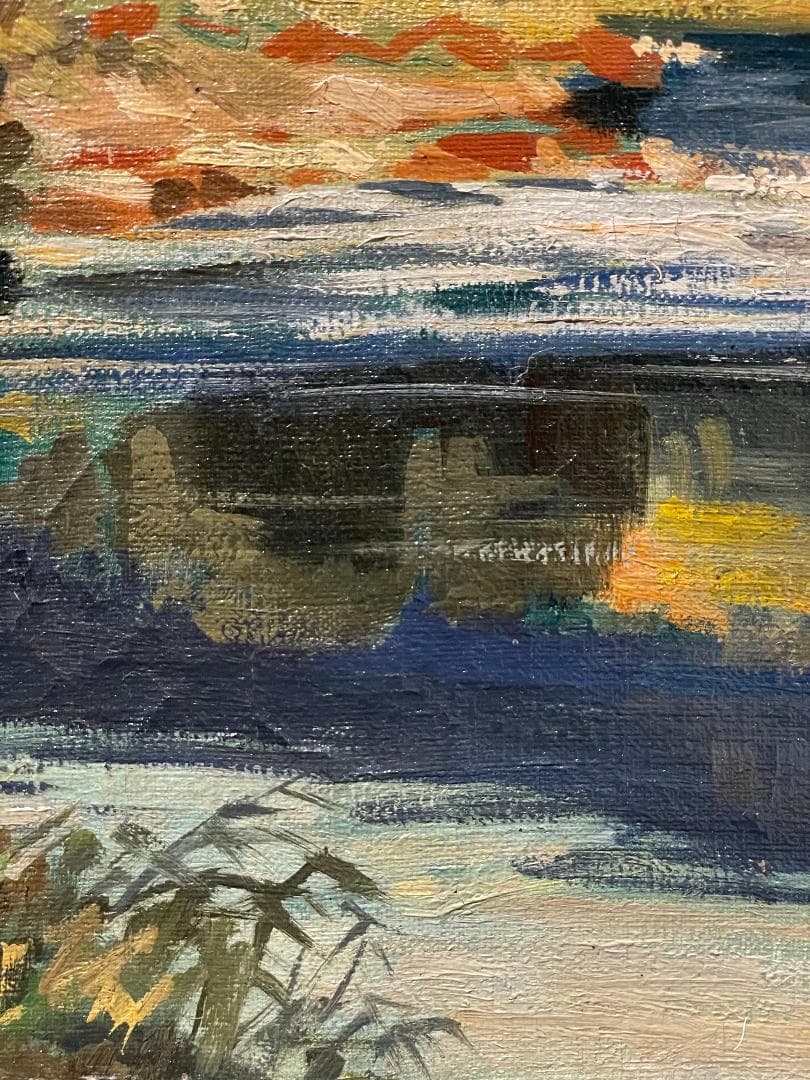 「真作」篠原薫　風景画　油彩画　額装　サイン有り　F8号